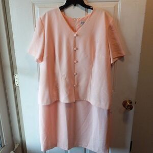 Jessica Howard Peach Beaded Butterfly Petite Dress